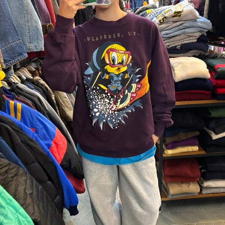90s USA製　JERZEEZ トゥイーティープリントスウェット