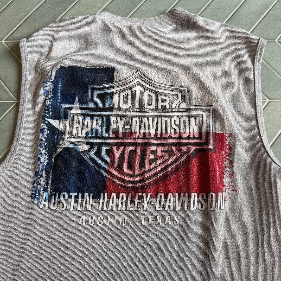 80's HARLEY-DAVIDSON タンクトップ USA製　ヴィンテージ Vintage Harley Davidson Tank Top Men XL Black Motorcycle Softail