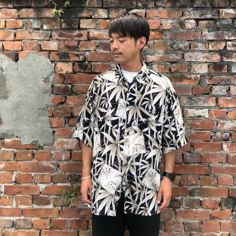 ピエールカルダン総柄レーヨンシャツ XXL
