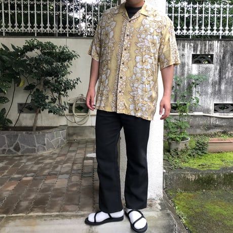 ocean pacific レーヨン総柄シャツ L
