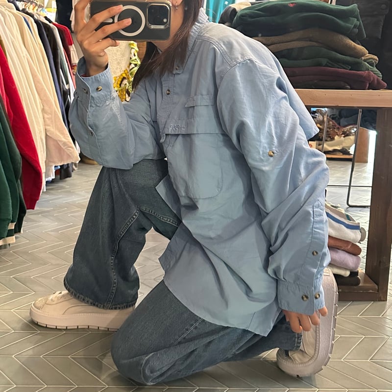 激レア 90s エルエルビーン フリース フィッシングシャツ 生成り