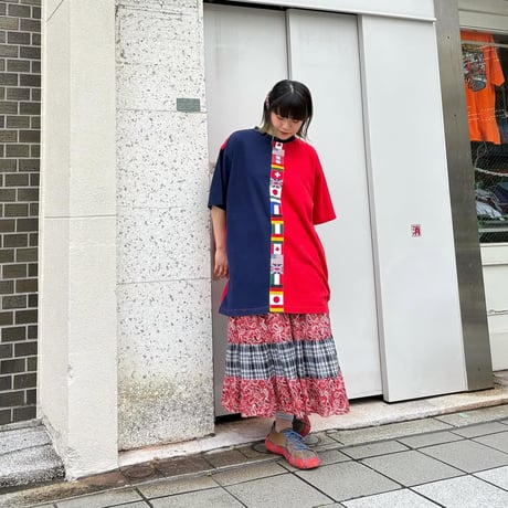 80-90s adidas 国旗Tシャツ