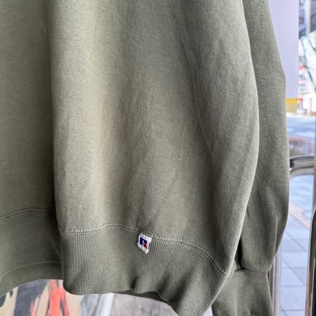 90's USA製RUSSELL無地スウェット XLオリーブ