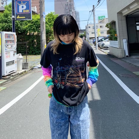 USA製オオカミ両面プリントTシャツ
