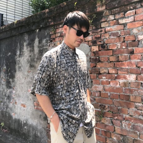 ピエールカルダン総柄レーヨンシャツ  L