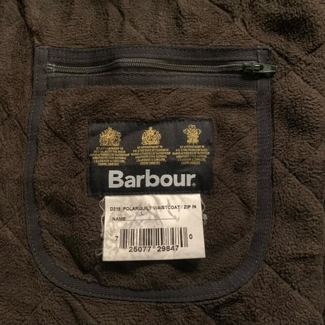 Barbour内フリースキルティングベスト