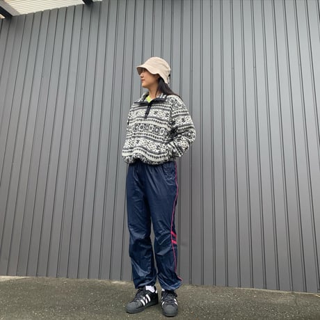 L.L.Beanノルディック柄フリーススナップPO
