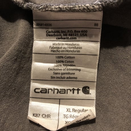 Carhartt ワンポイントポケT  グレーXL
