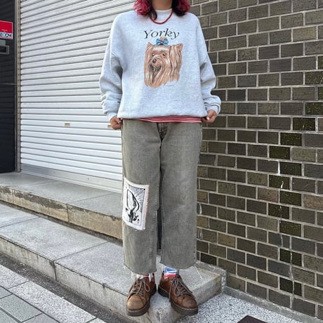 90s USA製 FRUIT OF THE LOOM ヨークシャテリア スウェット🐶