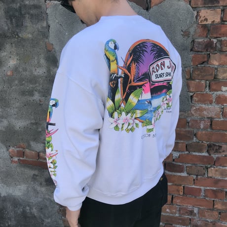 80's ロンジョン袖プリントスウェット