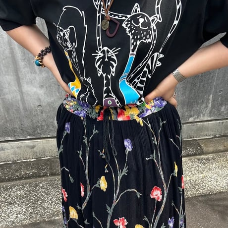 花柄プリーツスカート