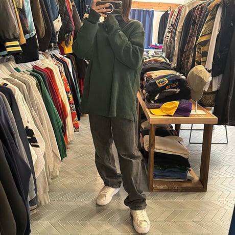 POLO コットンハーフジップニット