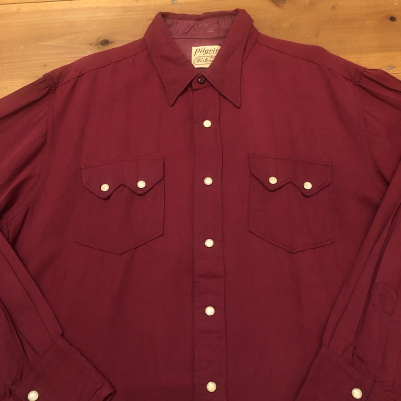 50s pilgrim ロカビリー ヴィンテージ 50s pilgrim ピルグリム 切替 ツートーン 半袖シャツ レーヨン