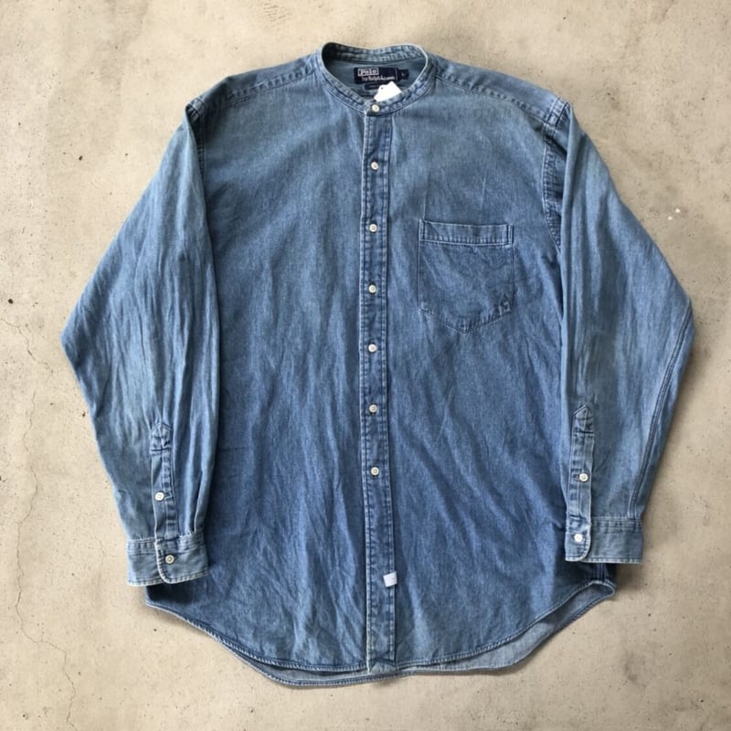 RALPH LAUREN デニムバンドカラーシャツ L | CUSTOM FEVER