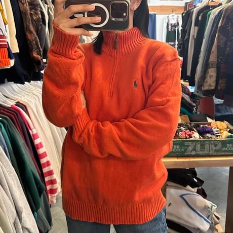 POLO ハーフジップニット