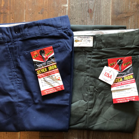 NOS!USA製 KEY PREST ワークパンツ ネイビー(13)、カーキ(14)