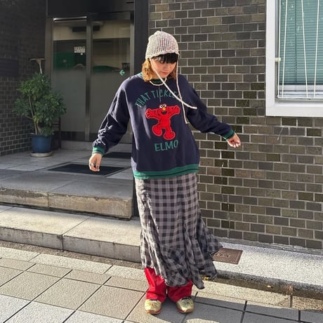エルモ リブ切替 ワッペンスウェット