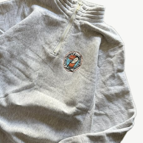 90's USA製 Little Caesars ハーフジップスウェット S