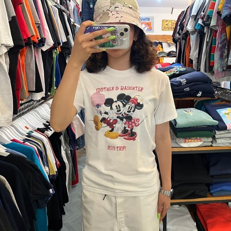Hanes ミッキー　ミニー　プリントTシャツ