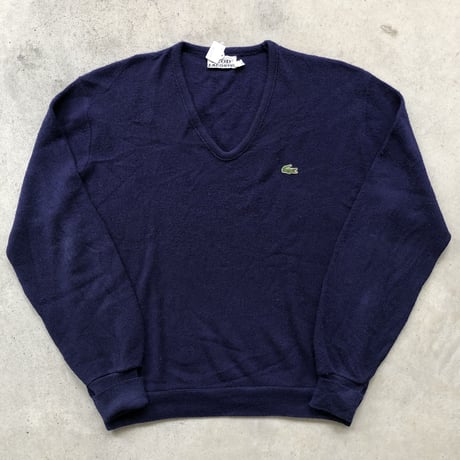 LACOSTEアクリルニットセーター紺