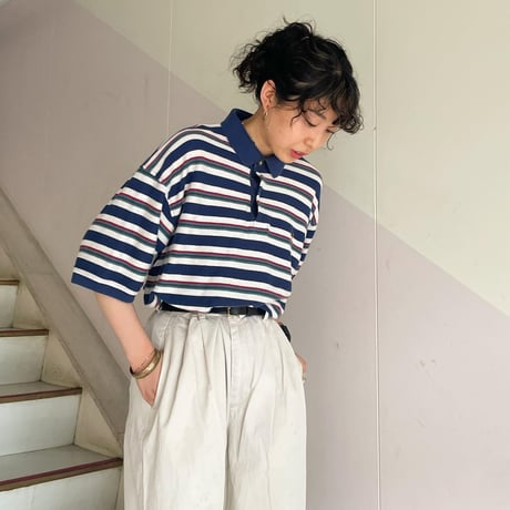 TOMMY HILFIGER マルチボーダーポロシャツ