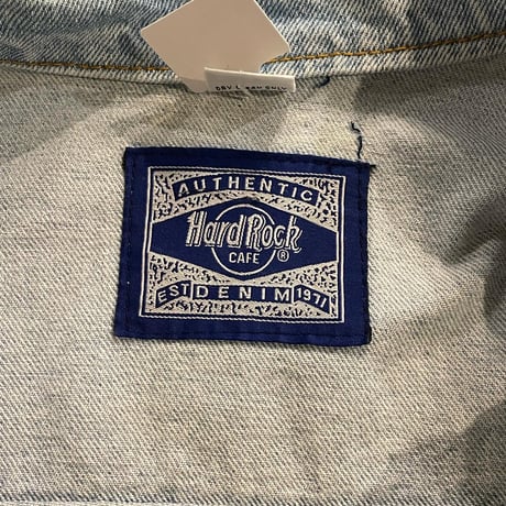 Hard Rock ロゴ刺繍デザインデニムジャケット