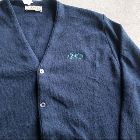 LACOSTEアクリルニットカーディガン  ネイビー