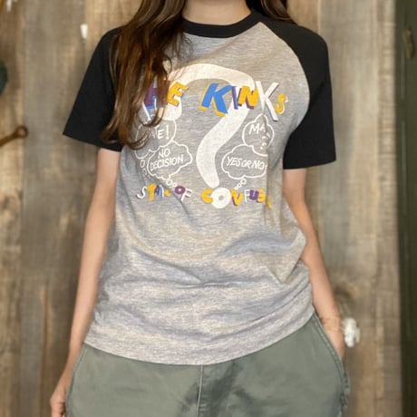 1980年代 ラグランスリーブバンドTシャツ  THE KINKS  S