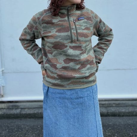 patagonia カモ柄 ハーフジップフリース
