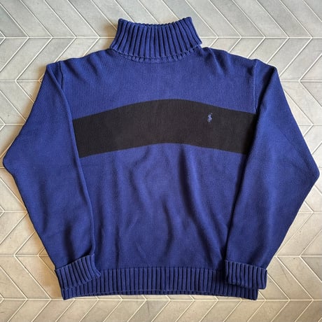 POLO タートルコットンニット