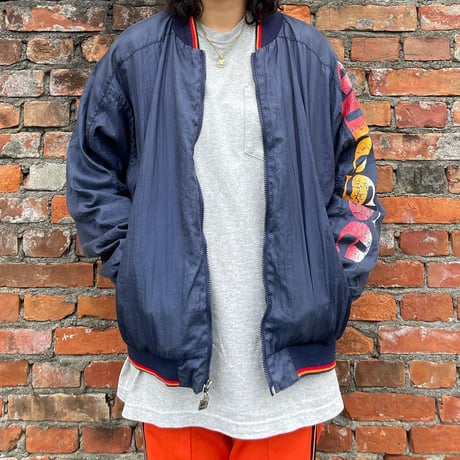 90年代ellesse リブラインブルゾン