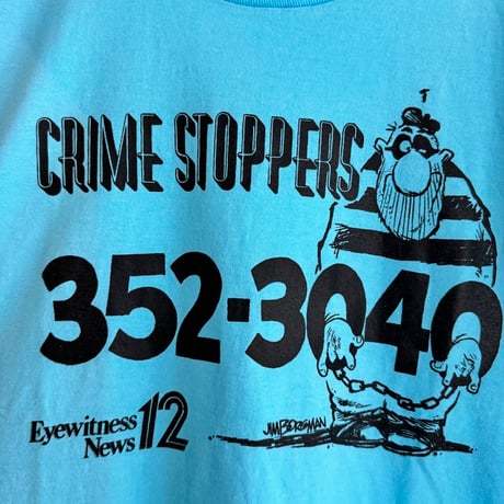 80's CRIME STOPPERSプリントTシャツ XL