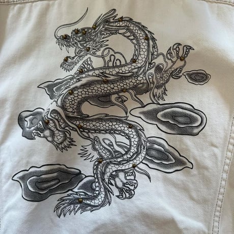ドラゴンホワイトデニムジャケット