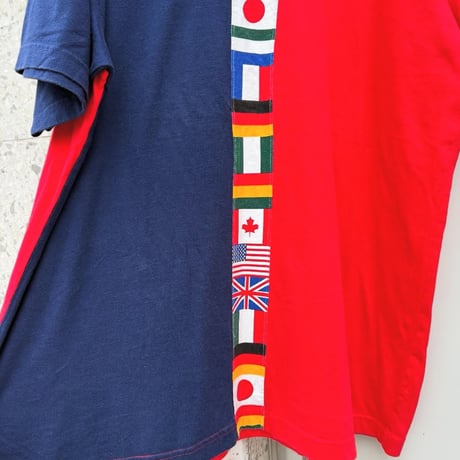 80-90s adidas 国旗Tシャツ