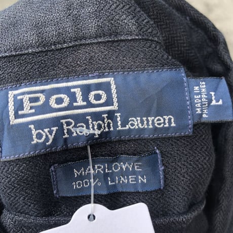 Ralph Laurenリネン長袖シャツ 黒 L