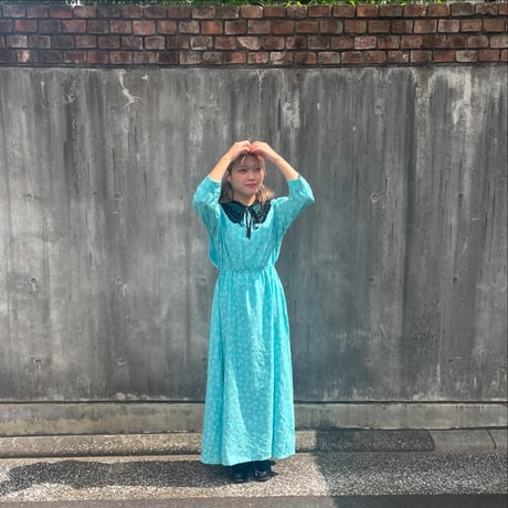 花柄長袖ロングワンピース