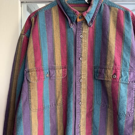 90年代 USA製 EDDIE BAUER ストライプシャツ