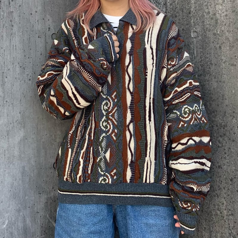 襟付きハーフジップ3Dニット | CUSTOM FEVER