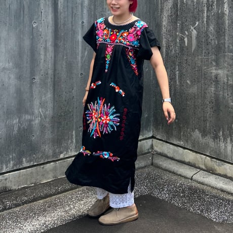 花柄メキシカンワンピース