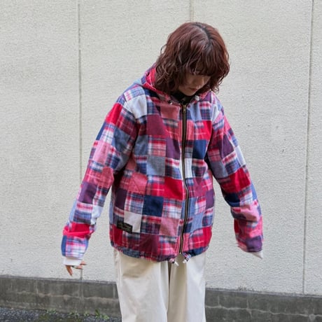 USA製 The Vermont Flannel Co. パッチワークフランネルジップパーカー