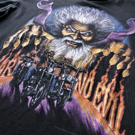 80's バイカー プリントTシャツ  M