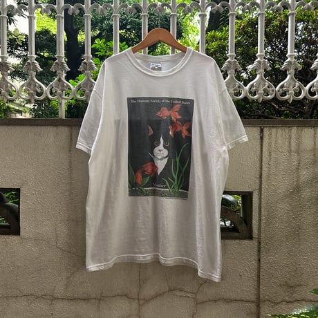 GILDAN 猫、金魚 イラストTシャツ