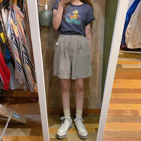 チェック柄ハーフパンツ