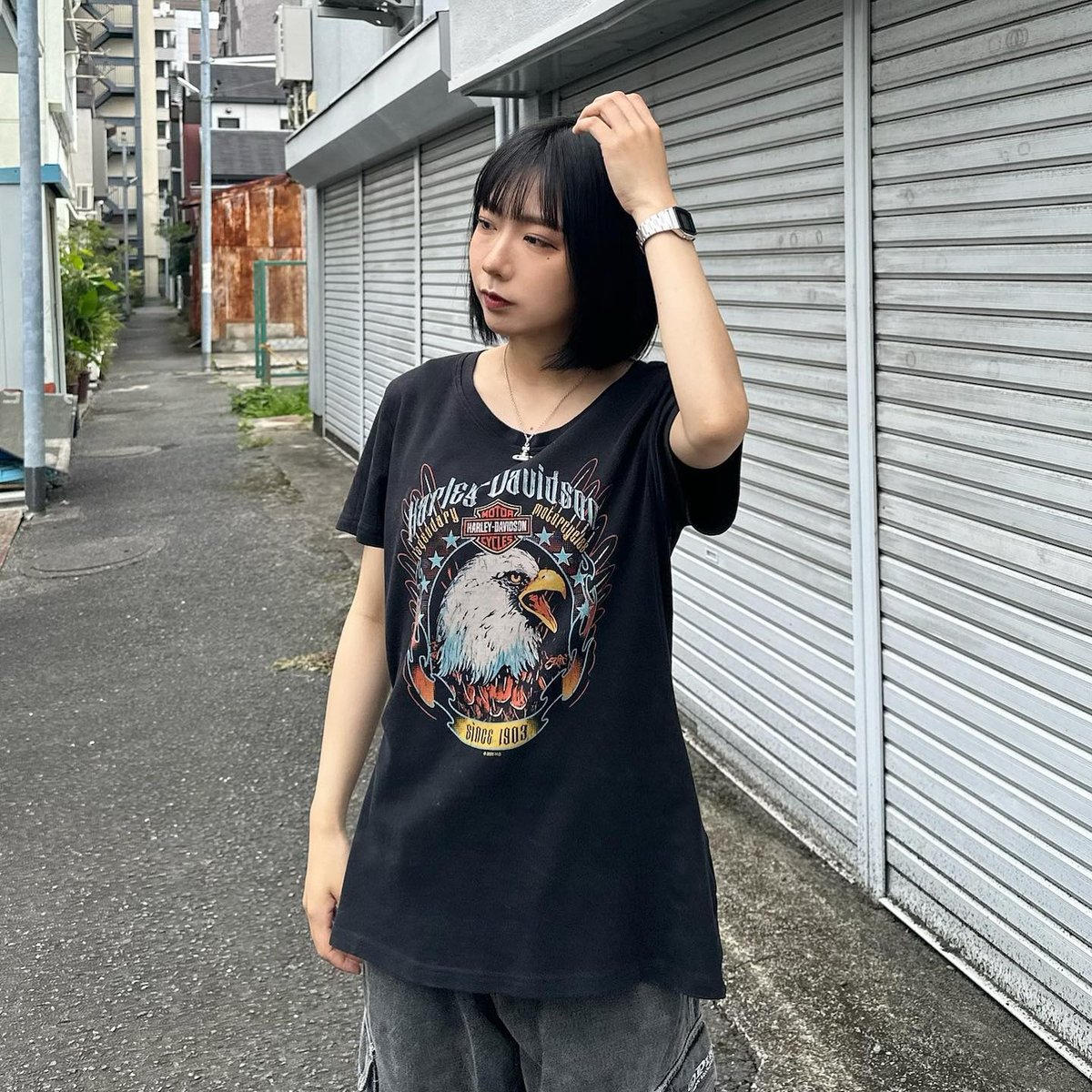 ハーレーダビッドソンイーグル両面プリントTシャツ | CUSTOM FEVER