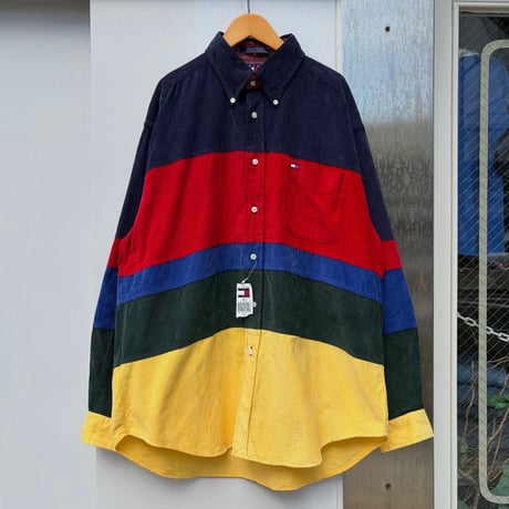【NOS】TOMMY HILFIGER 切り替えコーデュロイシャツ