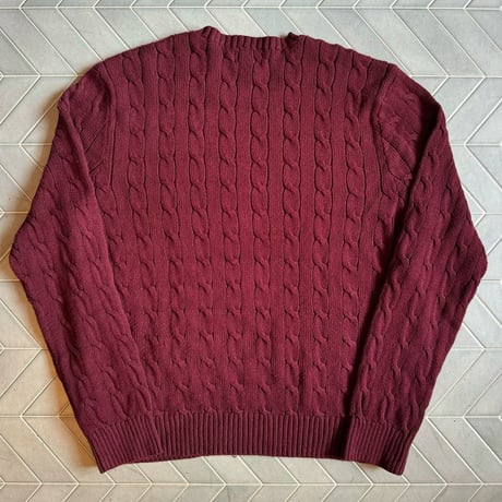 POLO ケーブル編みニット