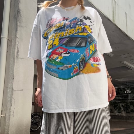 90s スヌーピー × NASCAR レーシングTシャツ