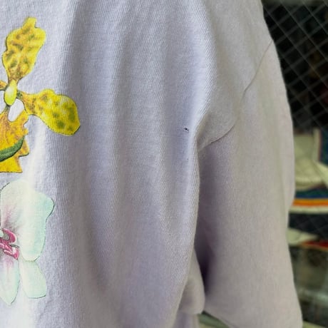 USA製 Hanes お花バックプリントTシャツ