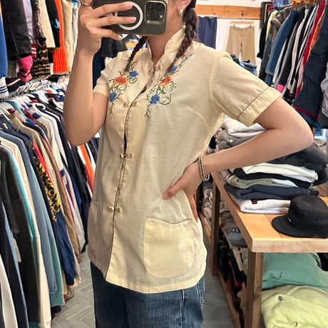 vintage チャイナブラウス