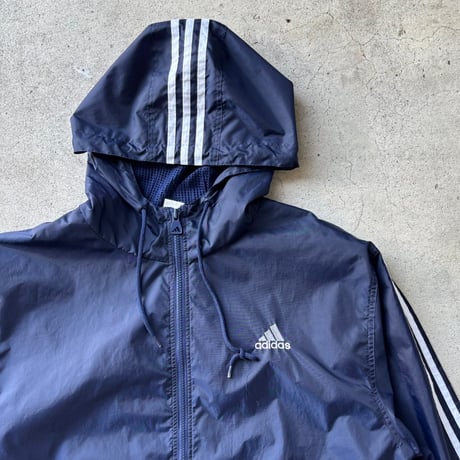 90s adidas フーディナイロンジャケット
